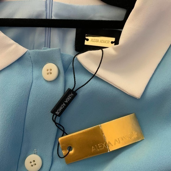 ALEXIA ADMOR‎ Light Blue Azure Emery A-Line Midi Dress - NWT - Picture 10 of 13